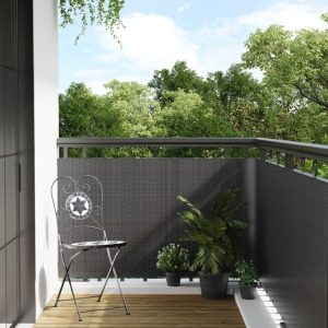 Altanafskærmning 500x90 cm polyrattan antracitgrå