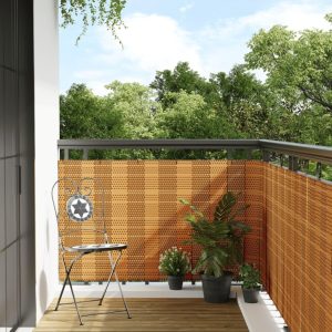 Altanafskærmning 500x90 cm polyrattan lysebrun