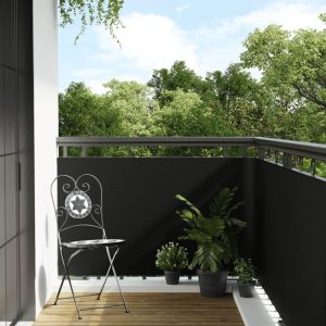Altanafskærmning 500x90 cm polyrattan sort