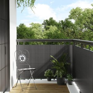 Altanafskærmning 600x80 cm polyrattan antracitgrå