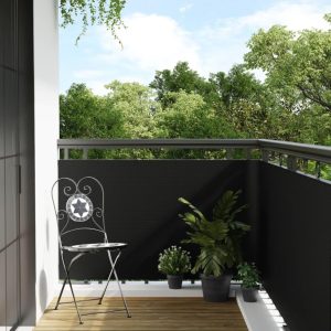 Altanafskærmning 600x90 cm polyrattan sort